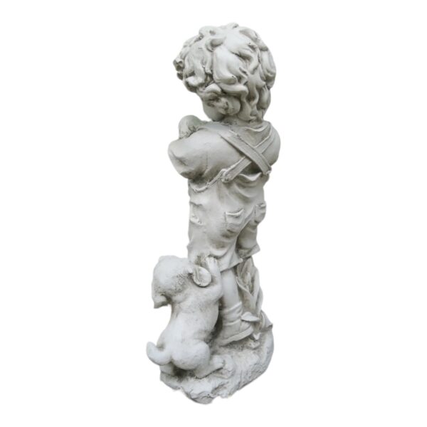 Garden Sculpture Statue of Boy and Dog - Image 5